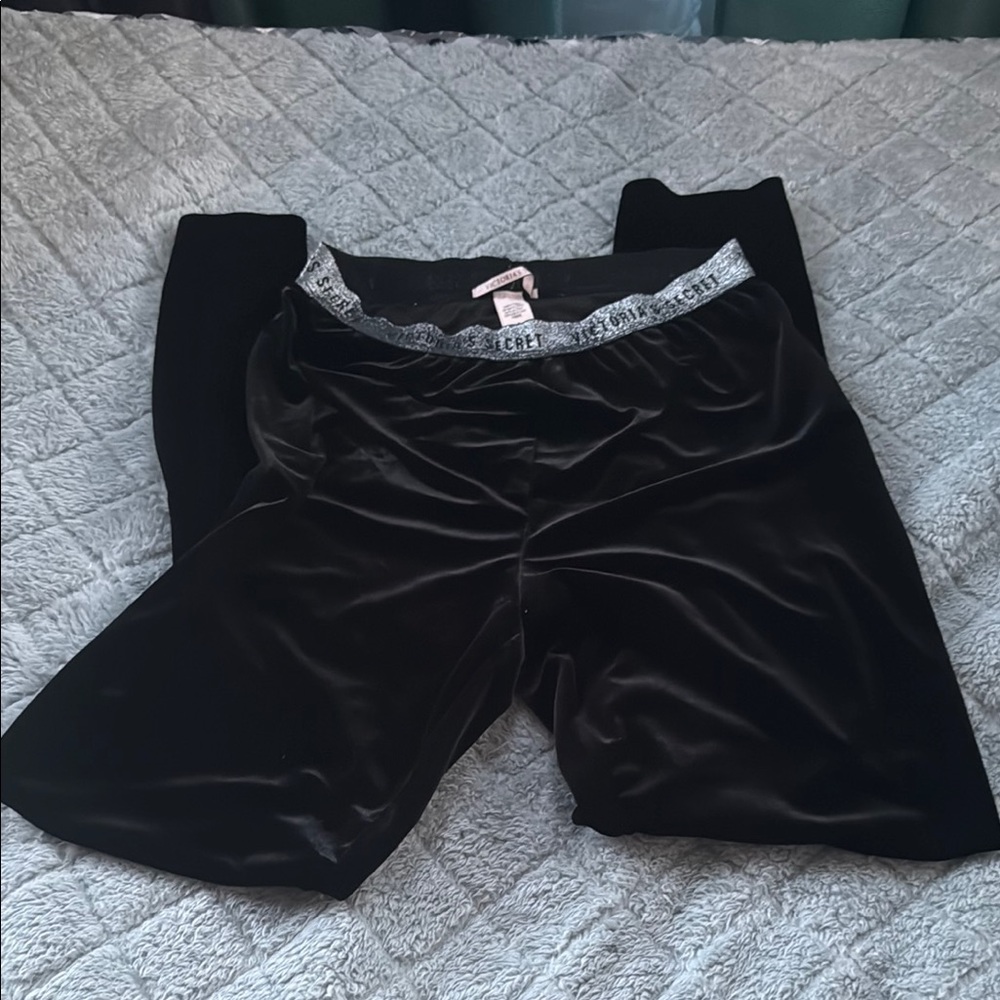 Black Velvet Pants with Silver Trim